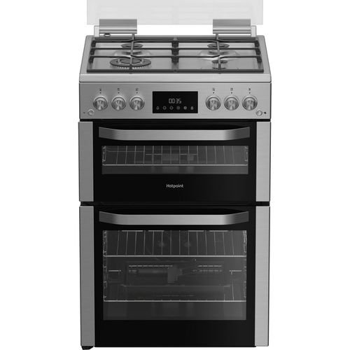 Hotpoint HDG6GDCWX 714560 60cm Freestanding Gas Cooker - Stainless Steel - image 1