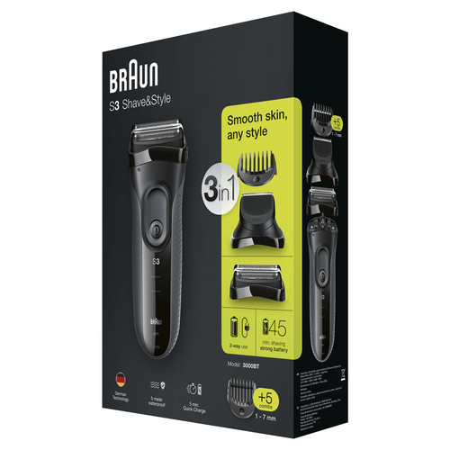 Braun Series 3 3000BT Foil shaver Trimmer Grey – image 7