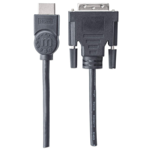 Manhattan Cable HDMI a DVI-D 24+1, 1,8 m, macho a macho, negro, Dual Link, compatible con DVI-D, garantía de por vida, equivalente a HDMIDVIMM6 imagen 3
