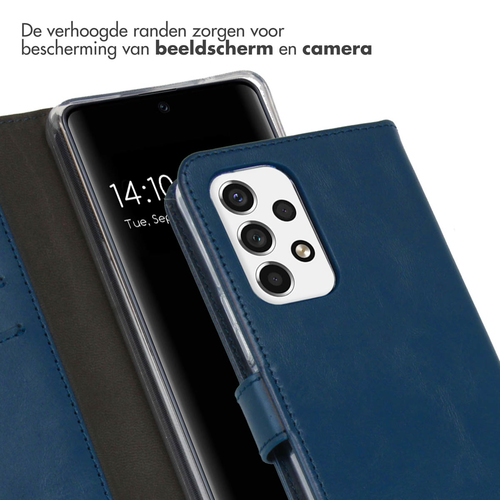 Selencia Echt Lederen Bookcase Samsung Galaxy A53 - Blauw, afbeelding 4