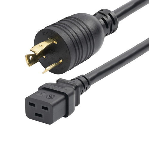 6FT (1.8M) HEAVY DUTY  POWER CORD, TWIST-LOCK NEMA L6-20P TO IEC 60320 C19, 20A
