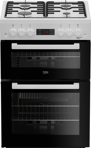 Beko KTG613W 60cm Freestanding Gas Twin Cavity Cooker