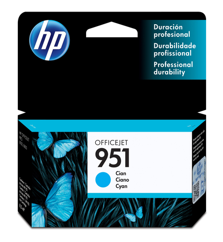 CN050AL TINTA HP 951 CN050AL CYAN OFFICEJET 8100/8600 700 PAG  CN050AL