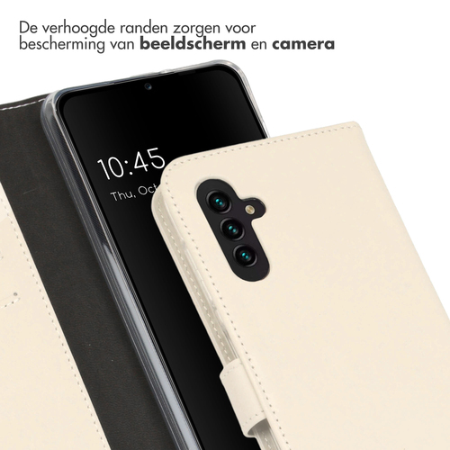 Selencia Echt Lederen Bookcase Samsung Galaxy A13 (5G) / A04s - Greige, afbeelding 4