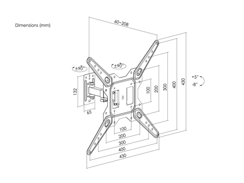 Equip 23"-55" Full Motion TV Wall Mount Bracket – image 8