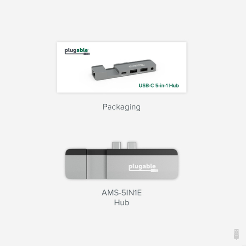 Plugable Technologies 5-in-1 USB C Hub Multiport Adapter for MacBook Pro 14/16 Inch, Macbook Air M2 - USB-C 40Gbps Port Compatible with Thunderbolt/USB4 and 100 – image 8