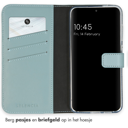Selencia Echt Lederen Bookcase Samsung Galaxy S24 - Air Blue, afbeelding 3