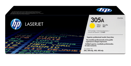 HP 305A Yellow Standard Capacity Toner 2.6K pages for HP LaserJet Pro M351/M375/M451/M475 - CE412A
