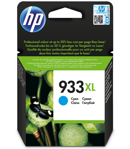 HP 933XL Cyan High Yield Ink Cartridge 9ml for HP OfficeJet 6100/6600/6700/7110/7510/7612 - CN054AE