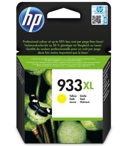 HP 933XL Yellow High Yield Ink Cartridge 9ml for HP OfficeJet 6100/​6600/​6700/​7110/​7510/​7612 - CN056AE
