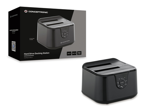 Conceptronic DDE02B storage drive docking station USB 3.2 Gen 1 (3.1 Gen 1) Type-B Black – image 4