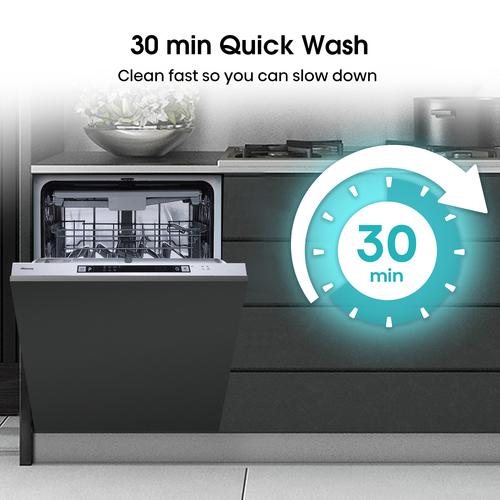 Hisense HV623D15UK Full-size Fully Integrated Dishwasher, White - image 4