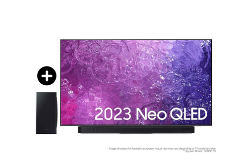Samsung 2023 85” QN90C Neo QLED 4K HDR Smart TV with 2023 Q800C Cinematic Soundbar