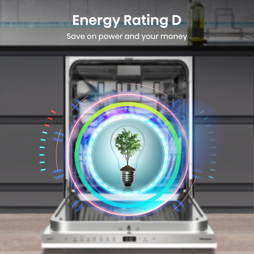 Hisense HV643D90UK Full-size Fully Integrated Dishwasher, White - image 3