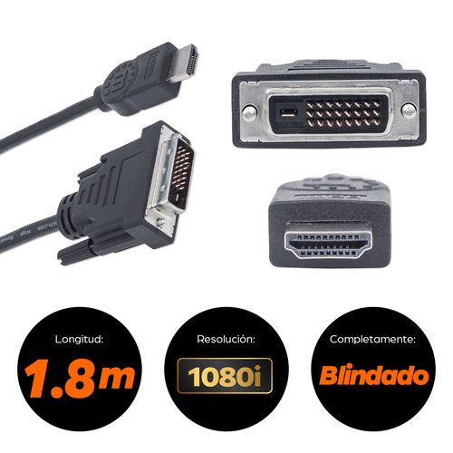 Cable HDMI A DVI MANHATTAN 372503