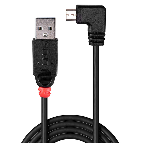 Lindy 31976 1m, USB 2.0 A/Micro USB B, 90°, M/M, afbeelding 2