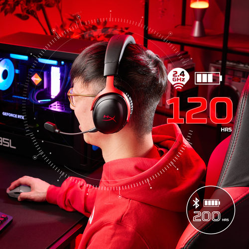 HyperX Cloud III S Sans Fil Rouge/Noir – Photo 4 sur 7