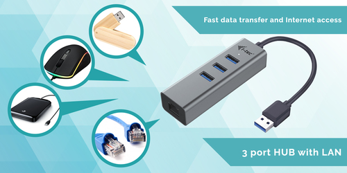 I-Tec USB 30 Metal 3-Port USB-Hubs - 3 - Grau – Foto 10 von 10
