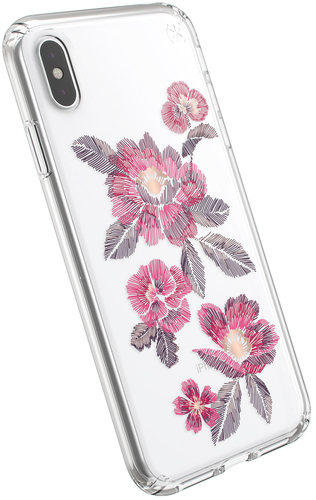 Speck Presidio Clear + Print Apple iPhone XS Max Embroideredfloral Fuchsia/Clear