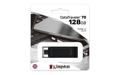 Kingston Technology 128GB USB Flash Drive DataTraveler 70 USB-C 3.2 - Black - image 5