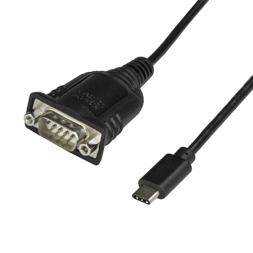 StarTech.com USB C to Serial Adapter Cable 16 (40cm), USB Type C to RS232 (DB9) Converter Cable, USB-C Serial Cable for PLCs, Scanners, Receipt Printers, Male/Male, Windows/macOS/Linux - Up to 921.6 Kbps Baud USB / serielkabel 40cm Sort
