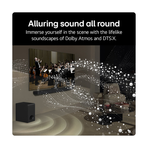 LG US70TY Soundbar for TV with Dolby Atmos 3.1.1 Channel & Subwoofer in Black - Black - image 4