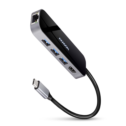 Axagon HMC-6GL USB 3.2 Gen 1 hub, 3x USB-A, HDMI 4k/30Hz, RJ-45, PD