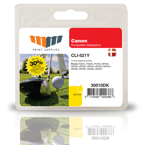 MM Yellow Inkjet Cartridge - Replaces Canon CLI-521Y (2936B001) - 30% Extra ink compared to OEM