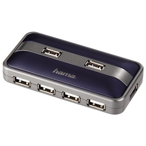 Hama USB 2.0 Hub 1:7, blue/anthracite