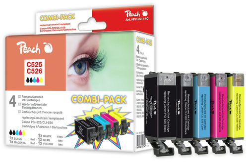 Peach PI100-140 ink cartridge 5 pc(s) Compatible Black, Cyan, Photo black, Yellow