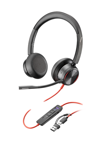 HP Poly Blackwire 8225 MT Certified USB-C Wired Headset + Adapter - image 1