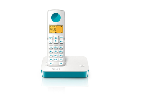 Philips D2001WT/96 telephone DECT telephone Caller ID Turquoise, White
