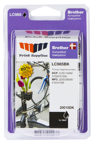 MM Black Inkjet Cartridge - Replaces Brother LC985BK- 50% Extra ink compared to OEM