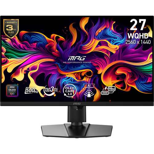 MSI MPG 271QR QD-OLED X50 монитор для ПК 67,3 cm (26.5") 2560 x 1440 пикселей Wide Quad HD Черный