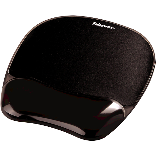 Mouse Pad Fellowes con Reposamuñecas de Gel Crystal Color Negro 9112101 - 9112101