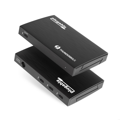 Plugable Technologies Thunderbolt 4 Hub, 4-in-1 Pure USB-C Design, Includes USB-C to 4K HDMI Adapter