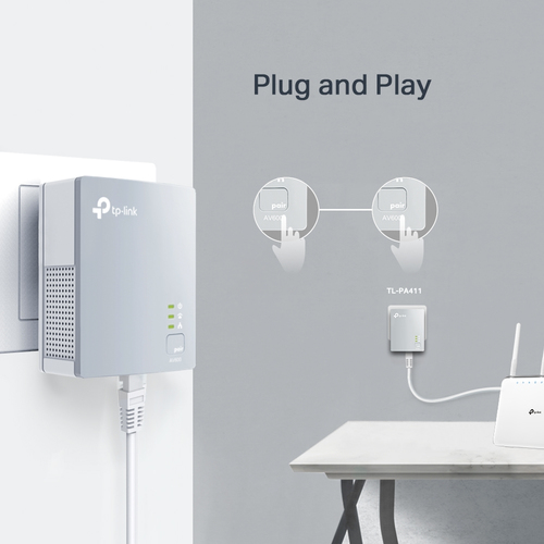 TP-LINK PA411KIT 500 Mbit/s Ethernet LAN Wit 2 stuk(s), afbeelding 3