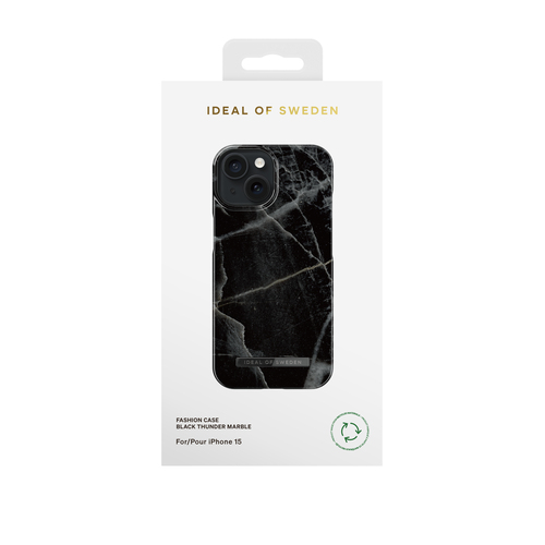 iDeal of Sweden Printed Case iPhone 15 Black Thunder Marble – image 2