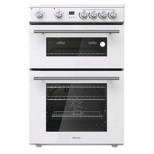 Hisense HDE3211BWUK Double Oven Electric Cooker with Ceramic Hob - White - A+/A Rated, White - image 2