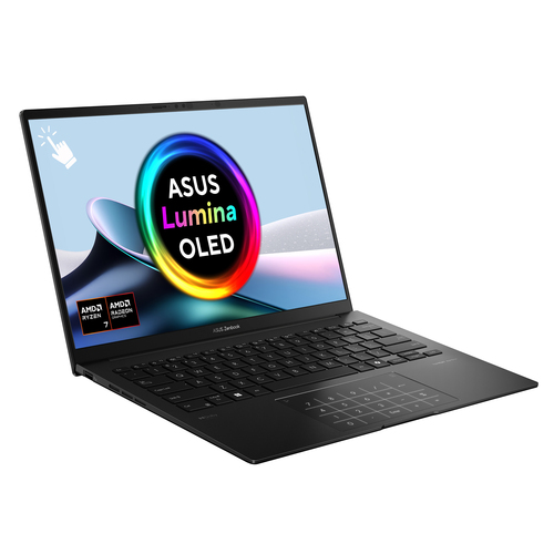 ASUS Zenbook 14 OLED UM3406HA-QL020W AMD Ryzen™ 7 8840HS Ноутбук 35,6 cm (14") Сенсорный экран WUXGA 16 GB LPDDR5x-SDRAM 1 TB Твердотельный накопитель (SSD) Wi-Fi 6E (802.11ax) Windows 11 Home Черный