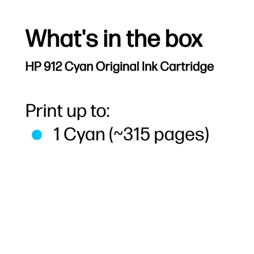 Original HP 912 Cyan Ink Cartridge (3YL77AE) - image 2