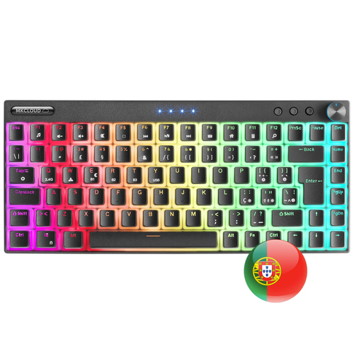 Mars Gaming MKCLOUD Wireless RGB Keyboard Black Switch Blue Portuguese