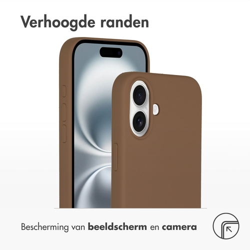 Accezz Liquid Silicone Backcover met MagSafe iPhone 16 Plus Telefoonhoesje Bruin, afbeelding 4