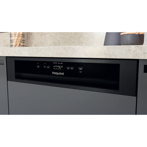 Hotpoint H3BL626BUK Semi Integrated Full Size Dishwasher - Black Control Panel with Fixed Door Hinge Kit - E Rated, Black - image 6