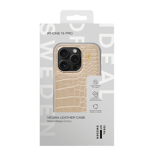 iDeal of Sweden Vegan Leather Case iPhone 15 Pro Warm Beige Croco – image 4