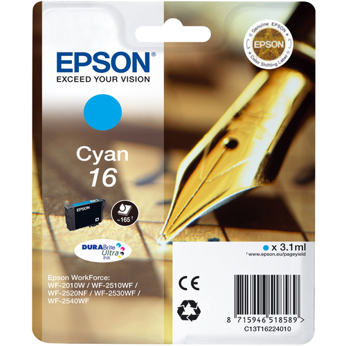 Original Epson 16 Cyan Ink Cartridge - image 1
