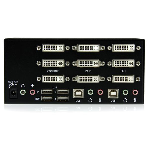 StarTech.com 2 Port Dreifach Monitor DVI USB KVM Switch mit Audio und USB 2.0 Hub - 2 Computer - WUXGA - 1920 x 1200 - 6 x