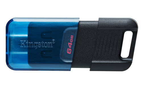 Kingston Technology DataTraveler 80 M USB флеш накопитель 64 GB USB Type-C 3.2 Gen 1 (3.1 Gen 1) Черный, Синий
