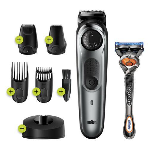 Braun Beard Trimmer BT7240 Men Trimmer & Hair Clipper, 39 Length Settings, Black/Grey Metal – image 1