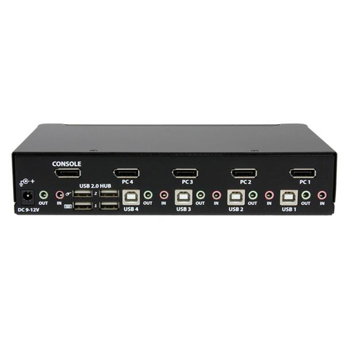StarTech.com 4 Port DisplayPort KVM w/ Audio - USB, , Video, Mouse, Computer Box for 2560x1600 DP Monitor (SV431DPUA) KVM / audio / USB switch Desktop – billede 3